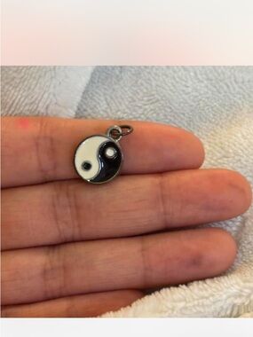 Yin Yang Enamel Pendant Charm in Black and White
